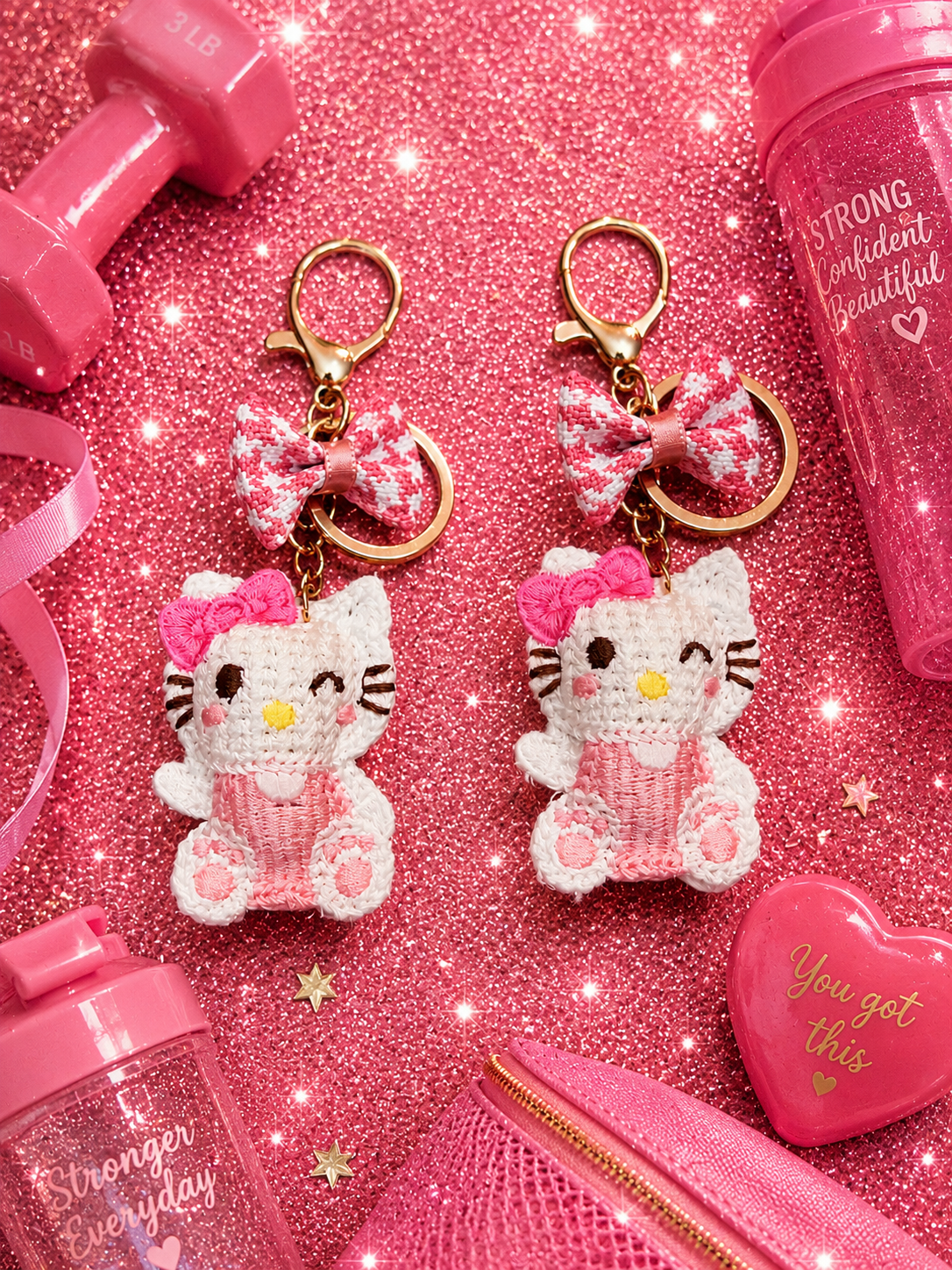 Pretty in Pink Kitty Purse Charm