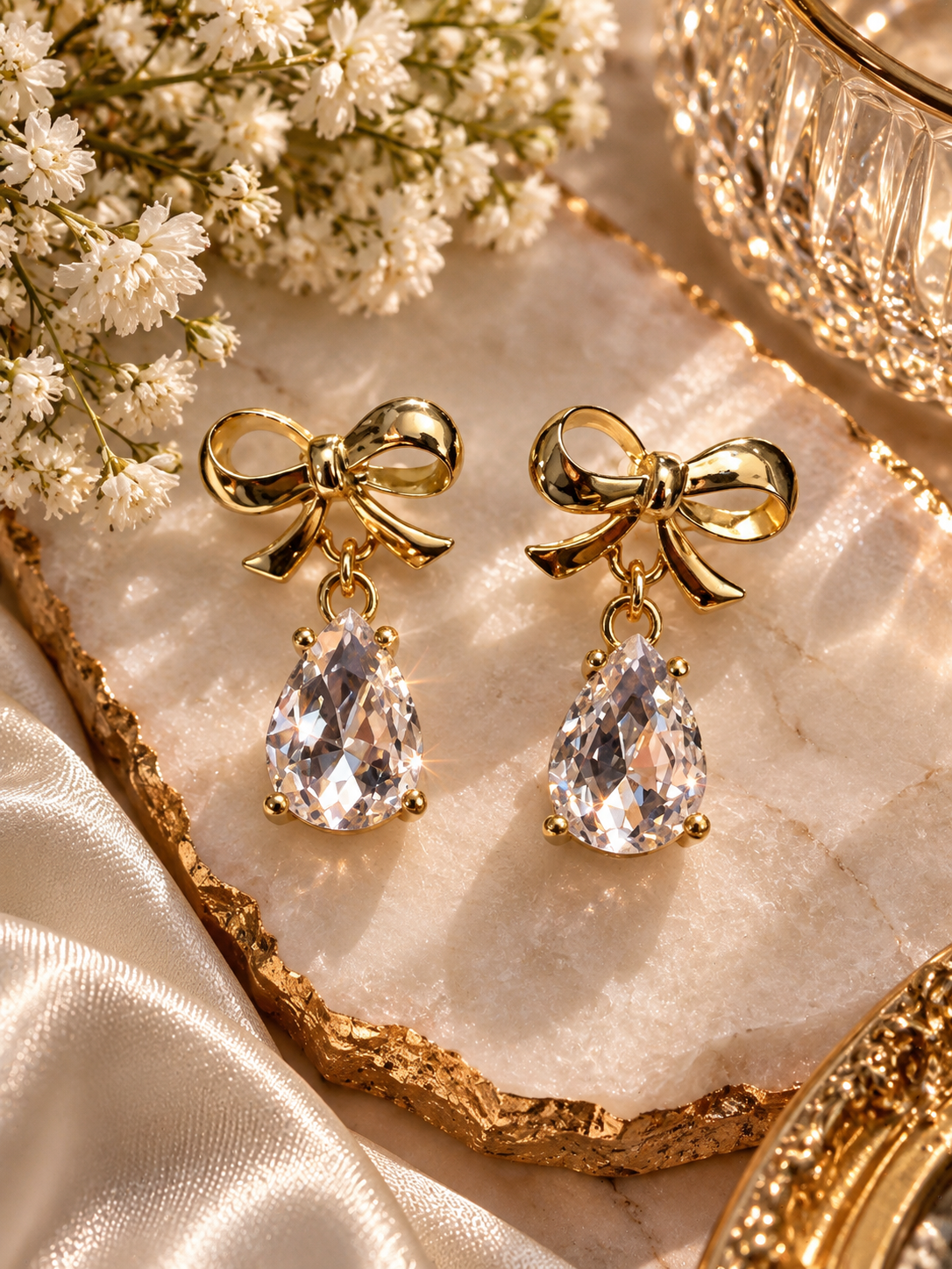 Coquette Bow Earring Crystal