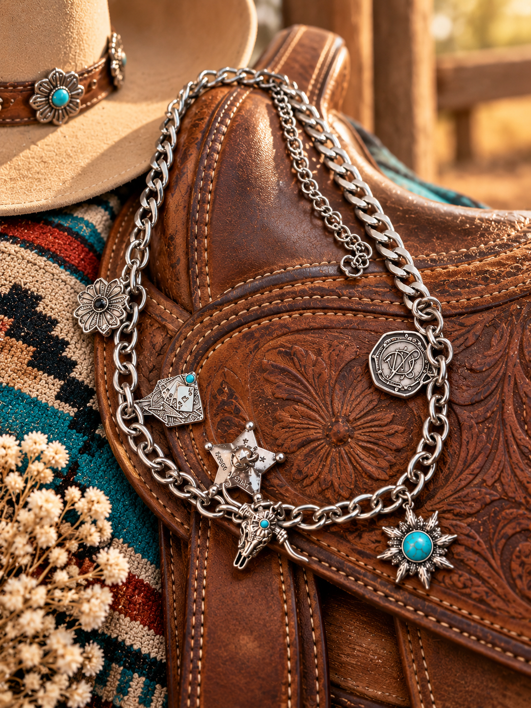 Wild Heart Western Charm Belt silver