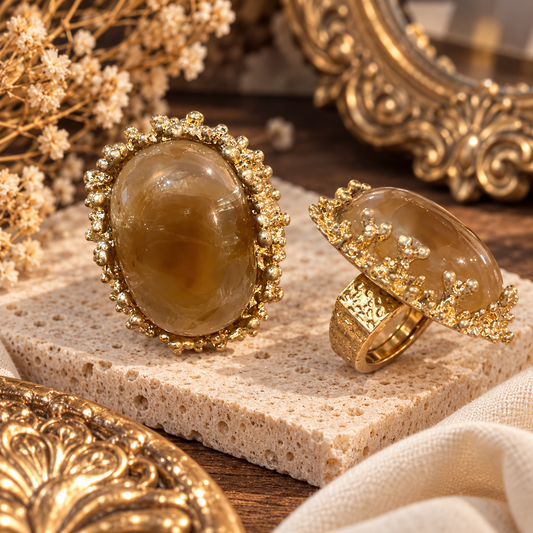Golden Honey Statement Ring