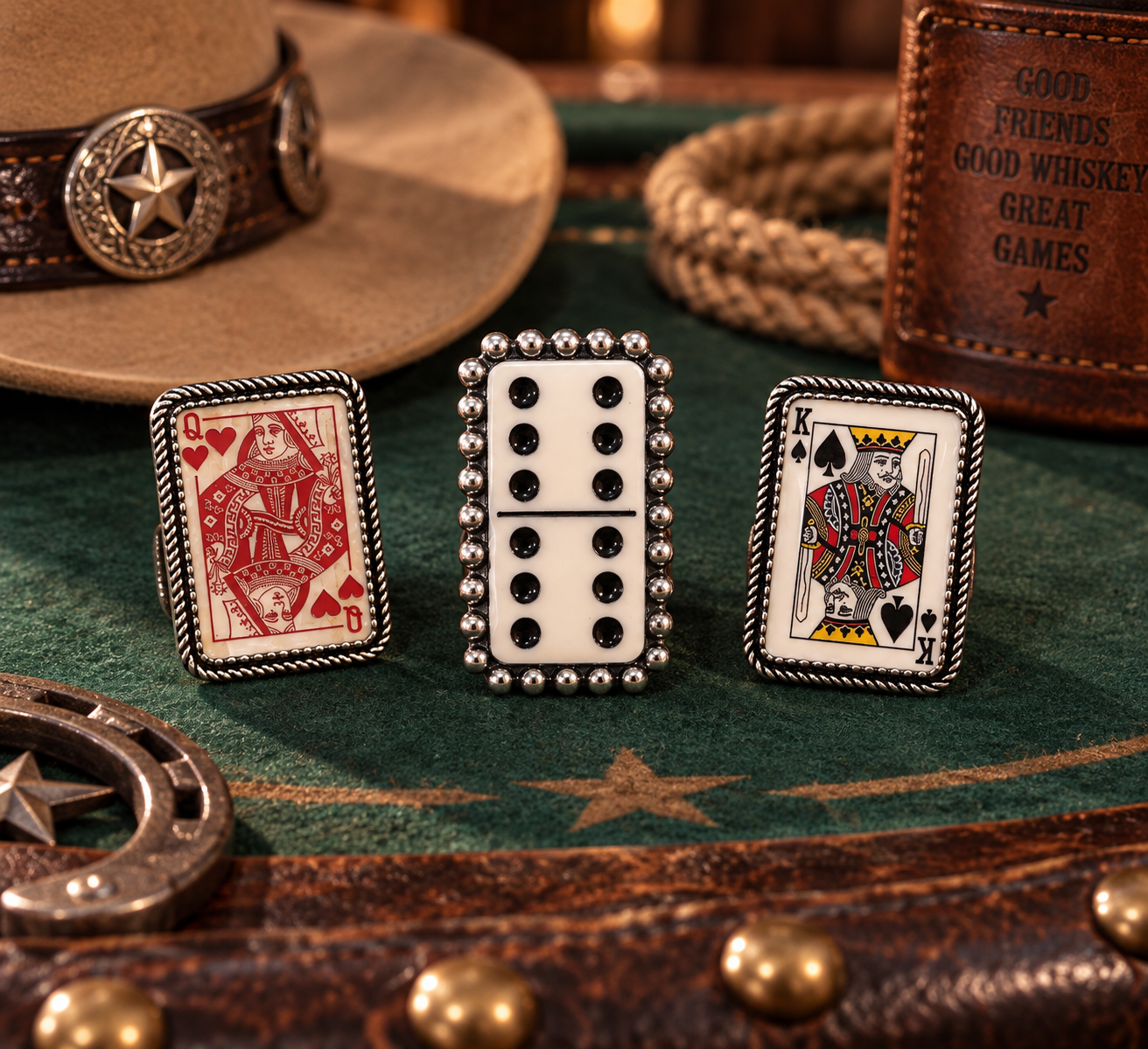 ♠️♥️ Lucky Hand Statement Rings 🎲