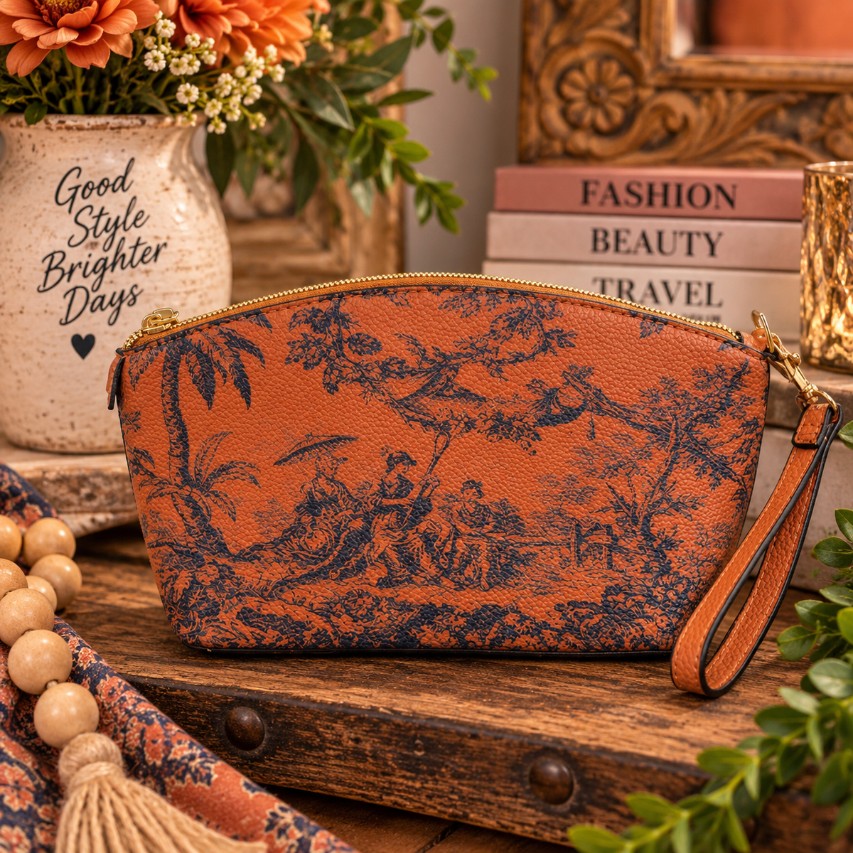 Autumn Toile Wristlet 🍂🤎