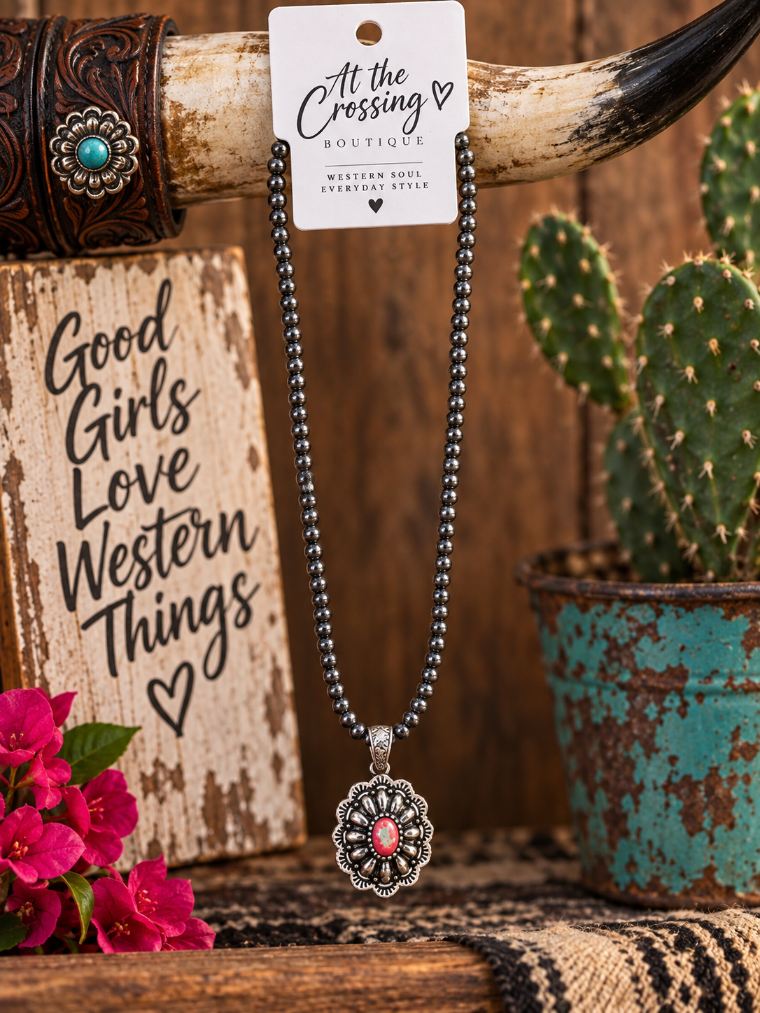 Desert Rose Concho Necklace