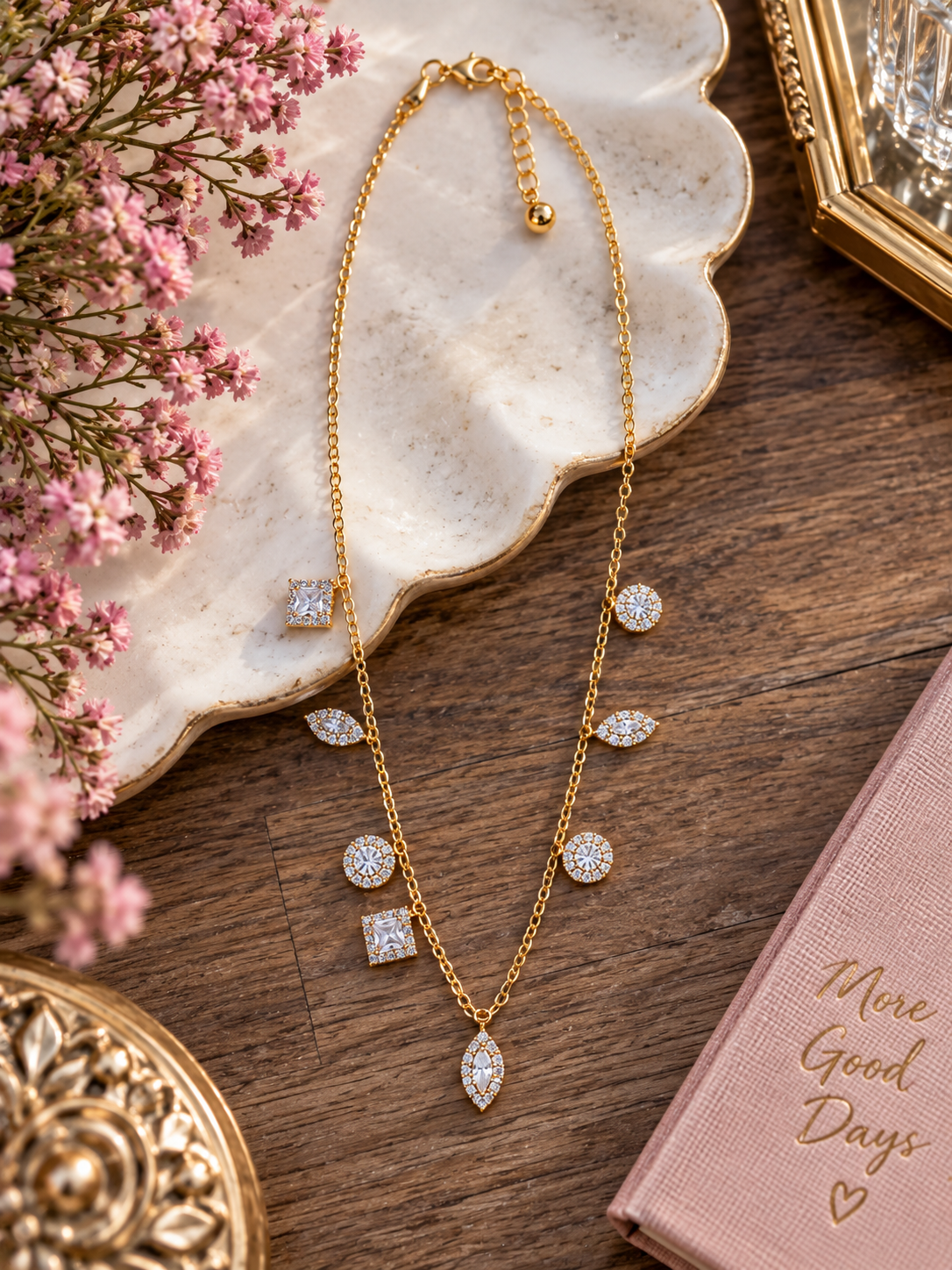 Golden Glow Charm Necklace ✨
