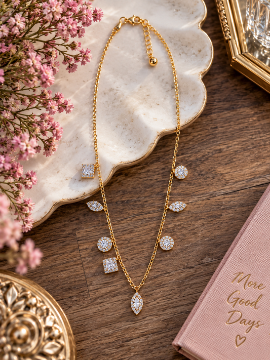 Golden Glow Charm Necklace ✨
