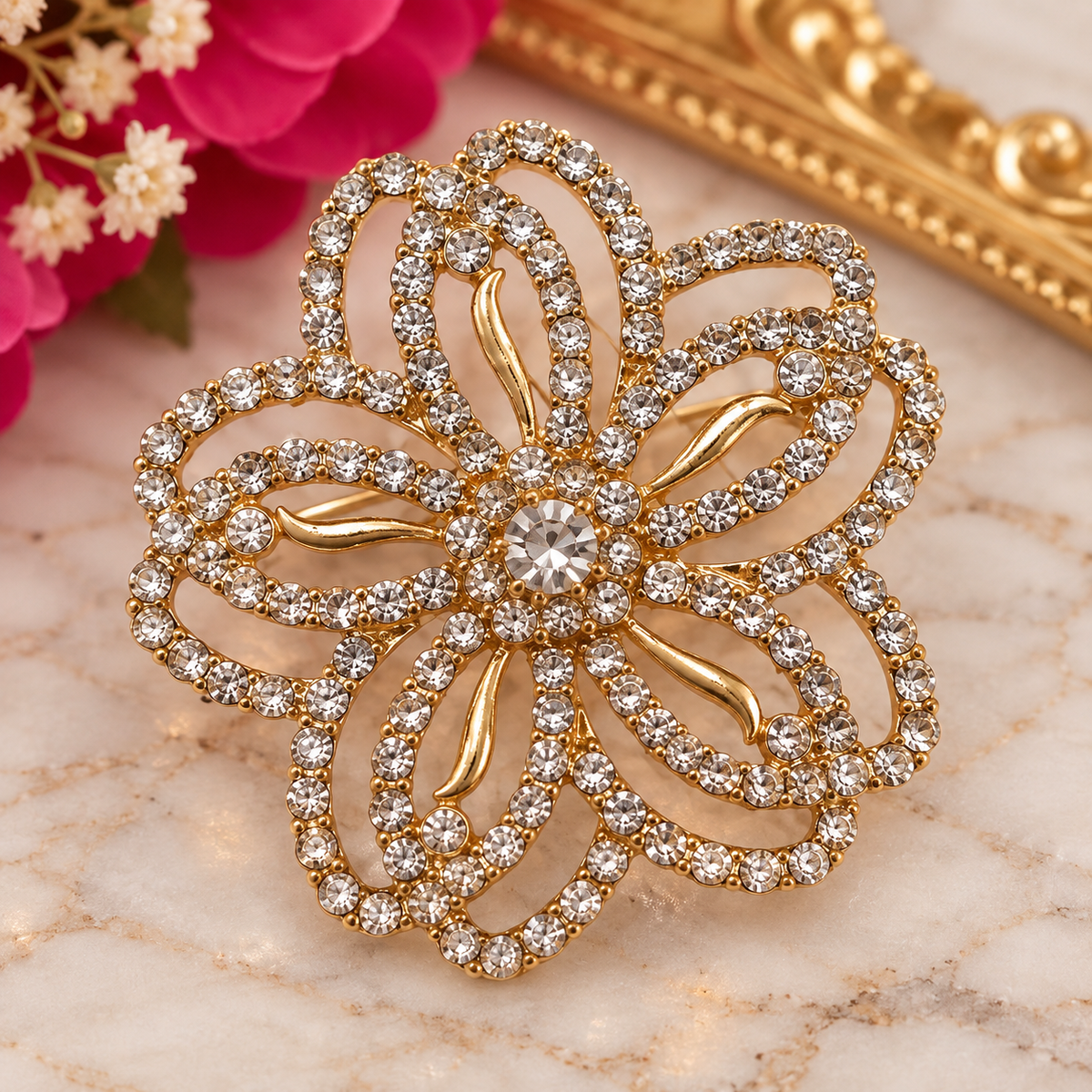 Crystal Bloom Brooch
