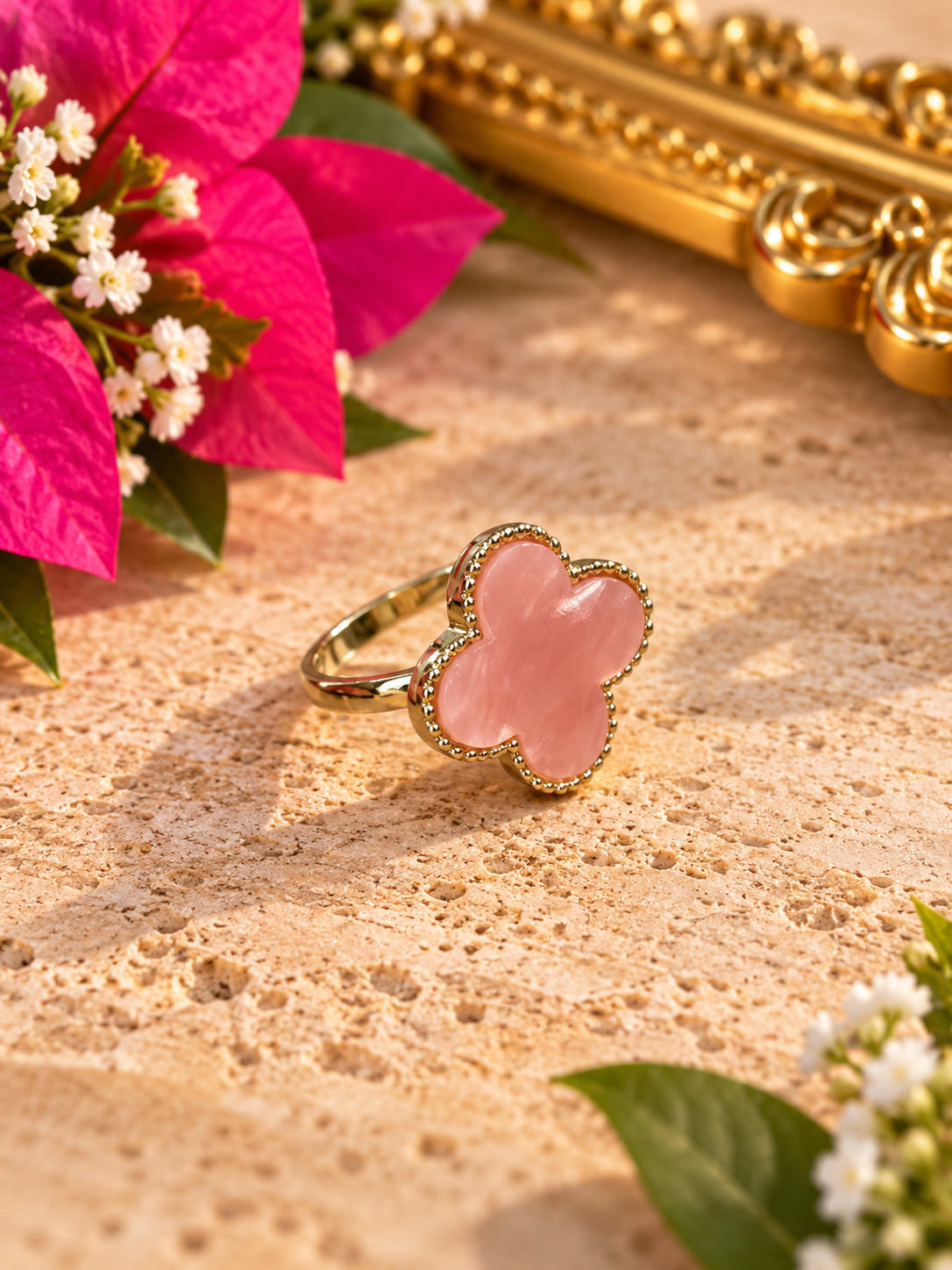 Pink Clover Ring