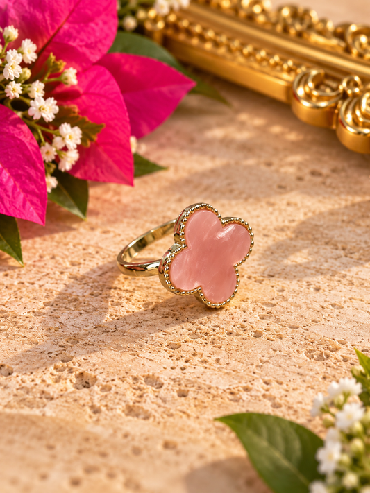 Pink Clover Ring
