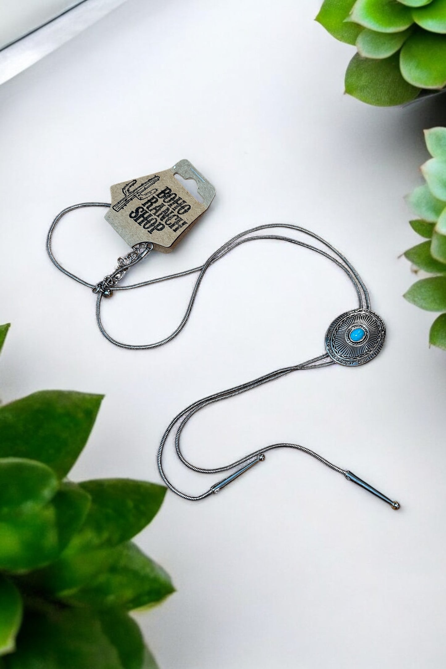 Western Concho Long Necklace