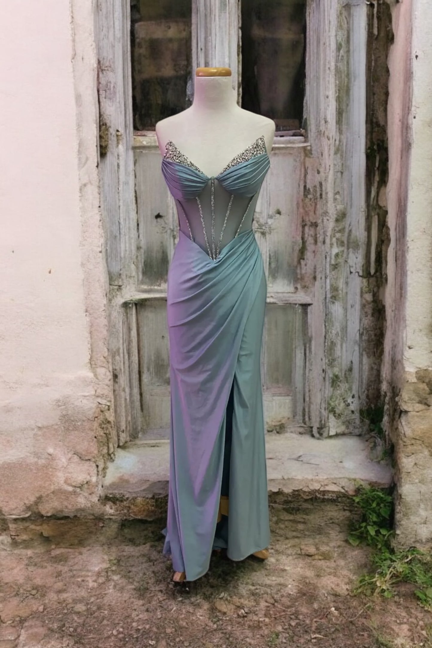 CiCi Misty Blue Formal Gown