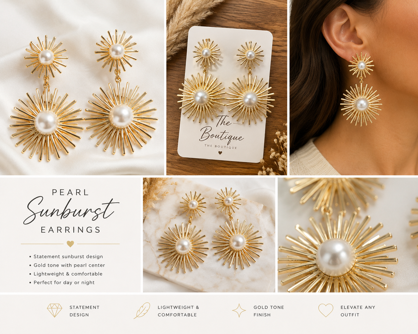 Statement sunburst earrings