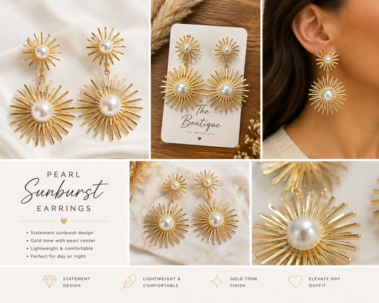 Statement sunburst earrings