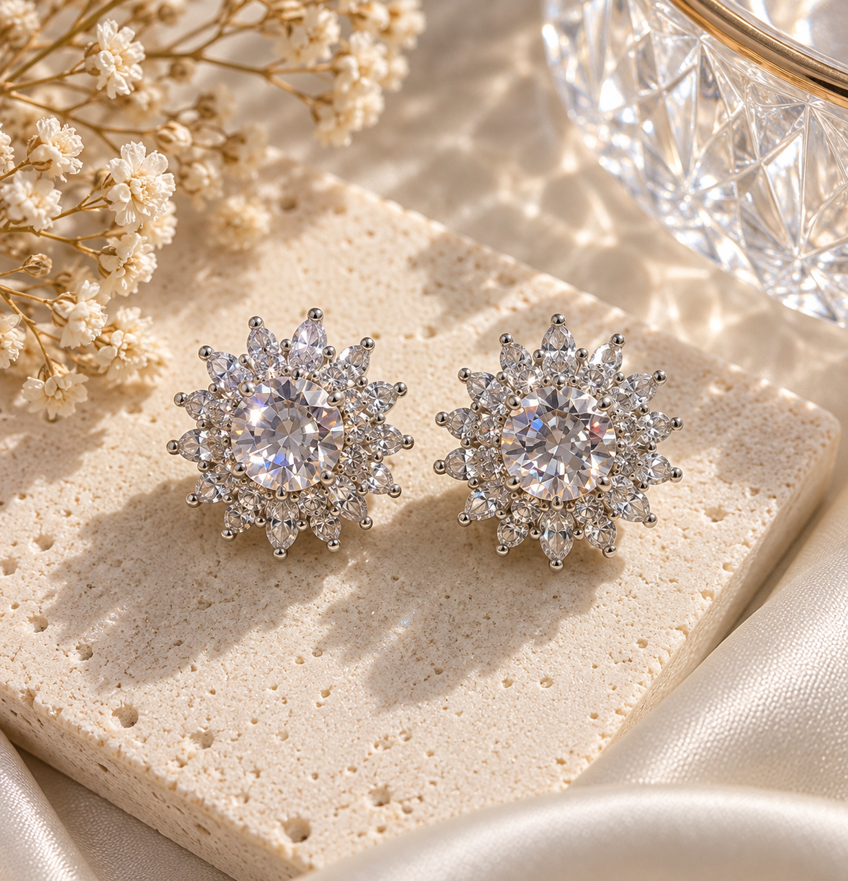 Crystal Starburst Stud Earrings