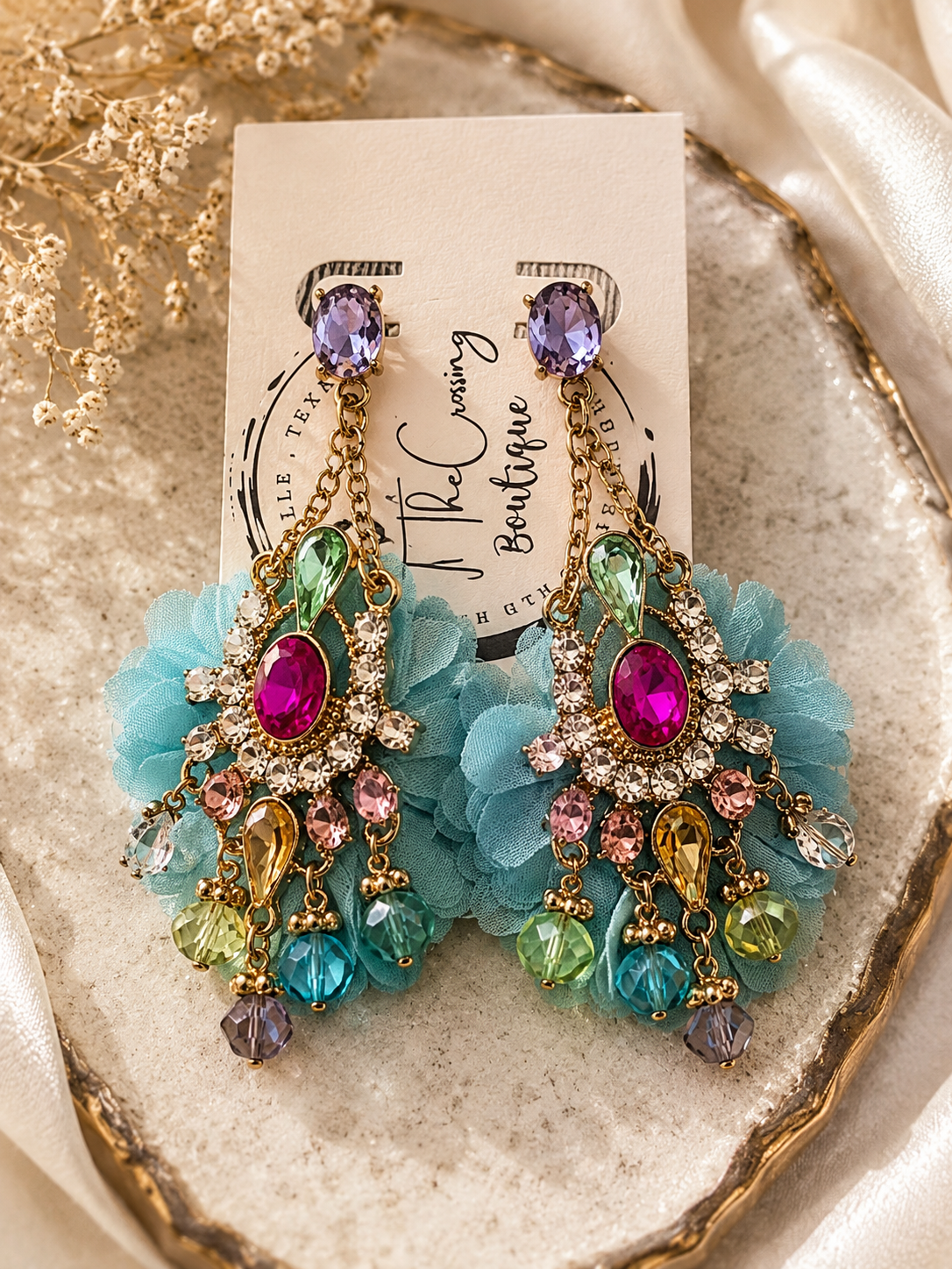 Jeweled Garden Chandelier Earrings