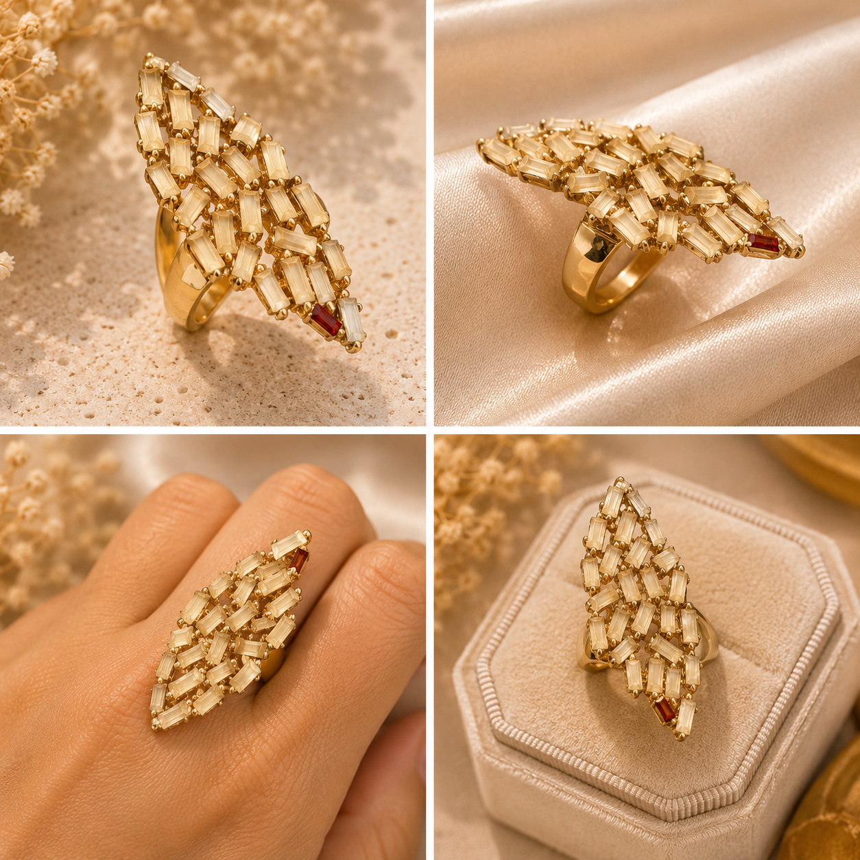 Champagne Baguette Ring