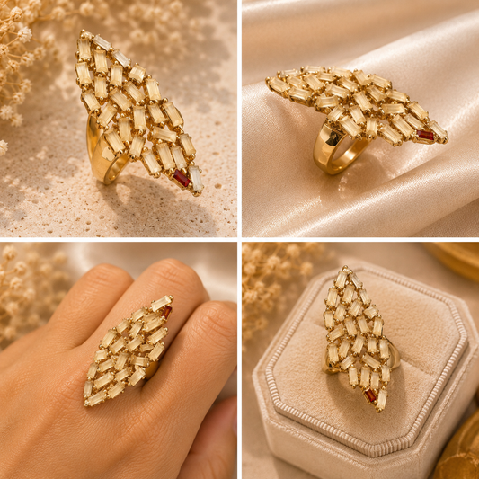 Champagne Baguette Ring