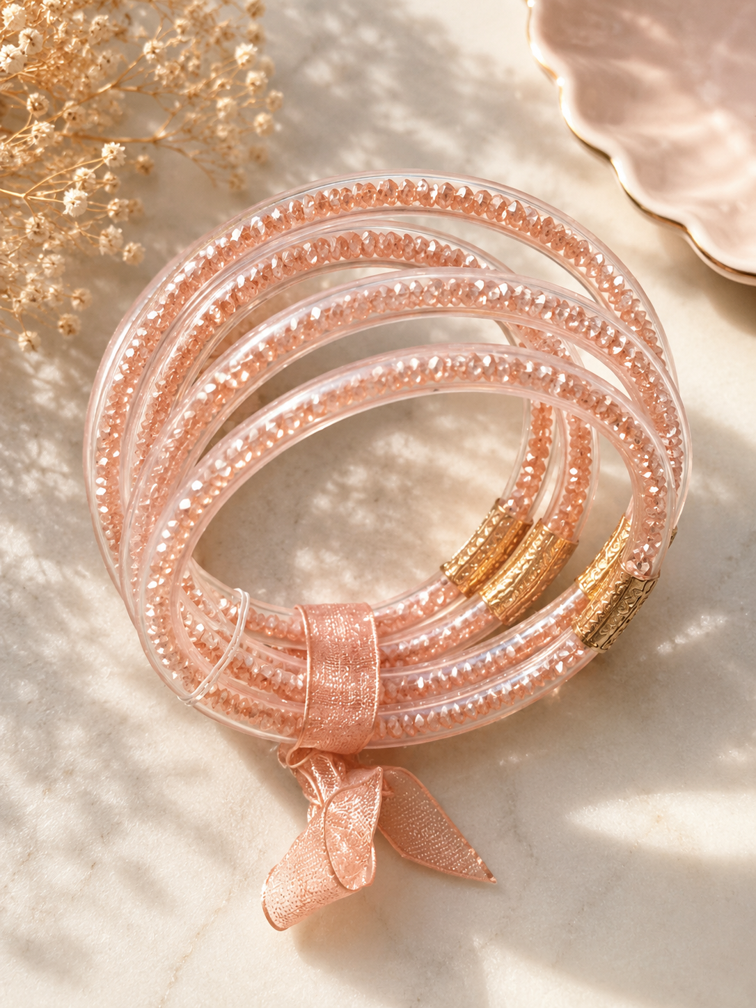 Glitter bangle jelly bracelet