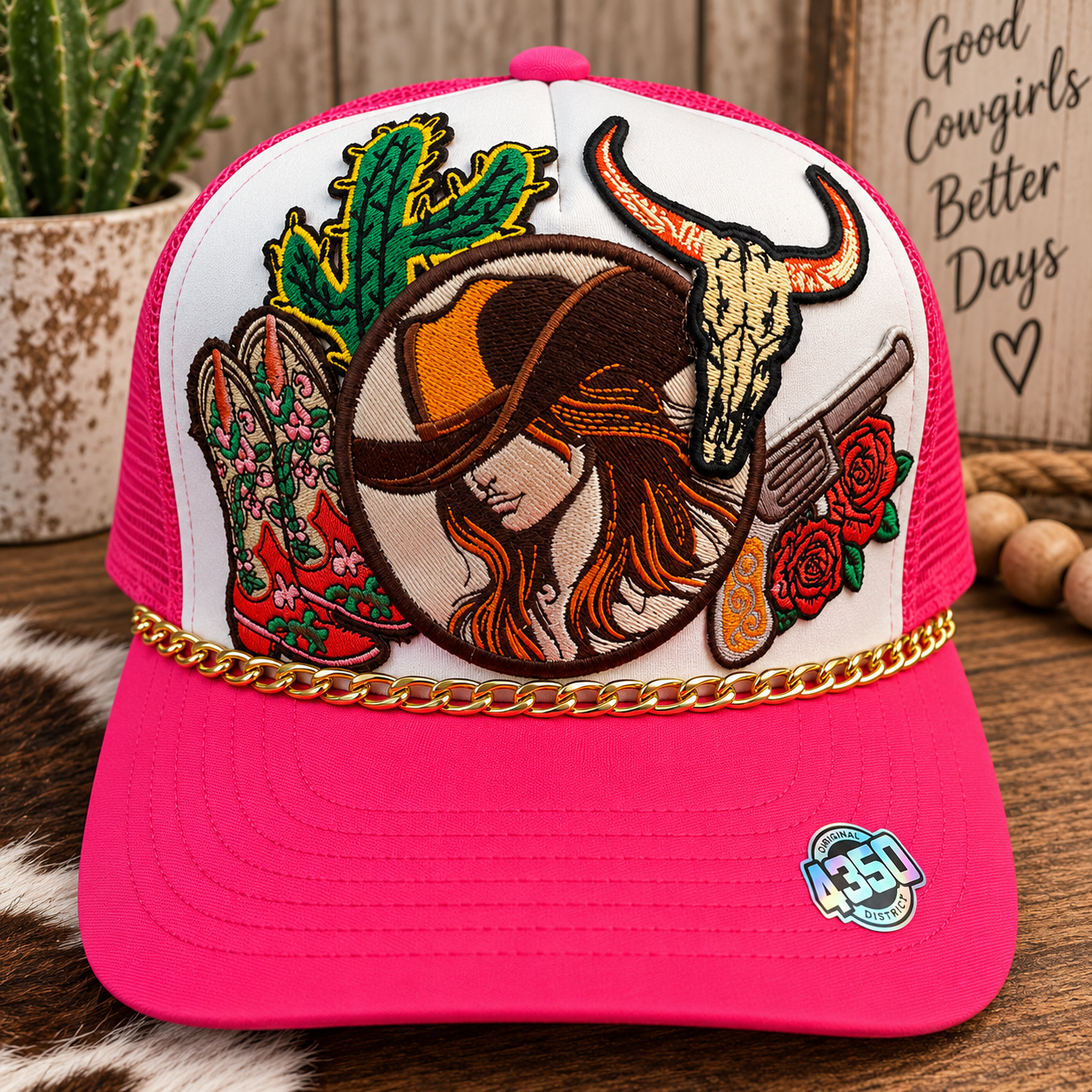 Western Cowgirl Patch Trucker Hat