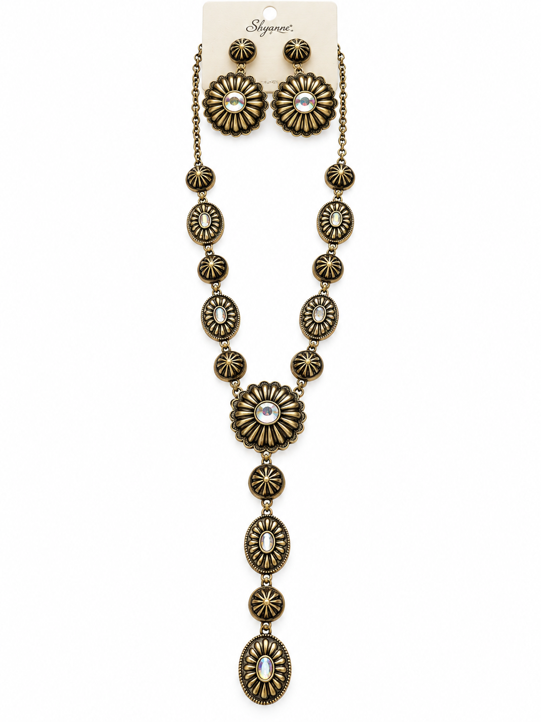 Antique Concho Crystal Necklace
