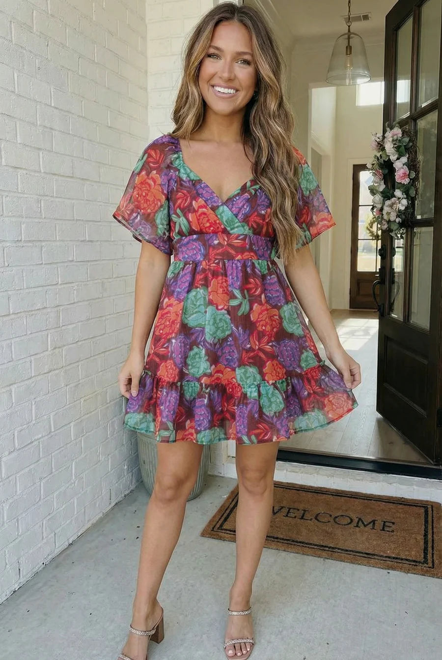 Chocolate floral dress