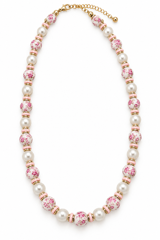 Blushing Rose Pearl Necklace