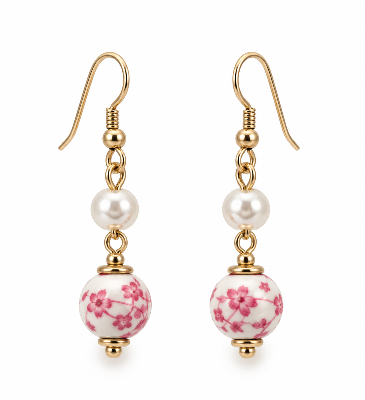 Blushing Rose Pearl Earrings