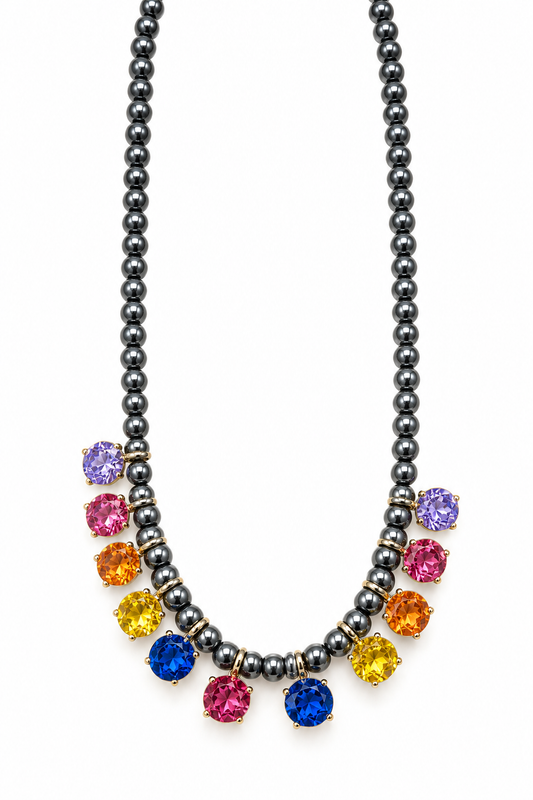 Rainbow Gemstone Beaded Necklace