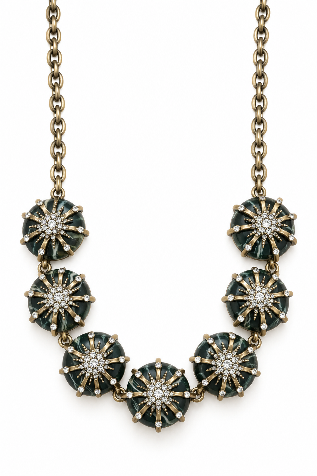 Emerald Starburst Statement Necklace