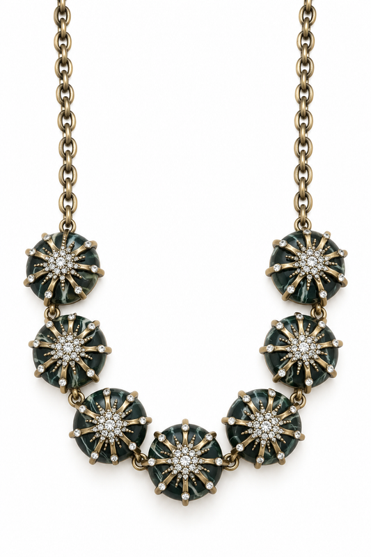 Emerald Starburst Statement Necklace