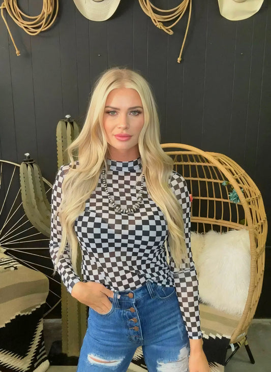 Mesh Checkered Board Top