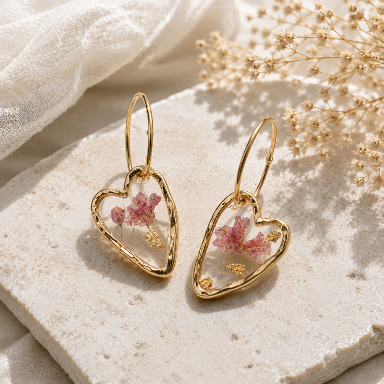 Wildflower Heart Earrings