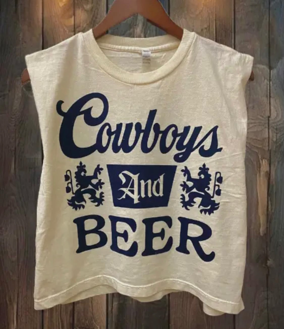 Cowboys & Beer muscle crop tee