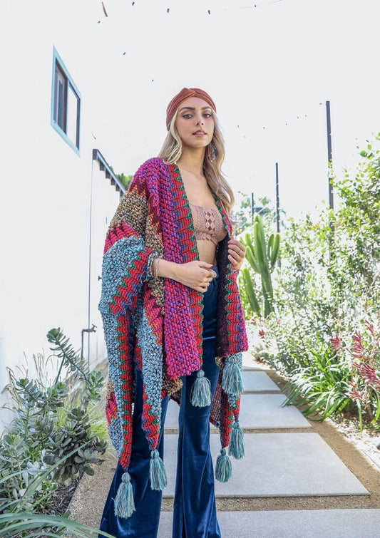 Colorful Crochet Ruana