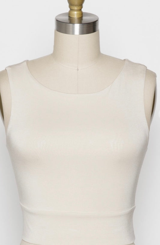 Modal cream fitted top