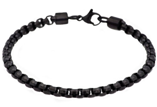 Black rolo link bracelet