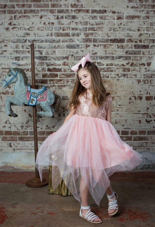 Sparkly pink tulle dress