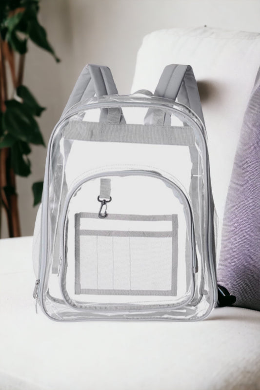 Gray XL Clear PVC BackPack