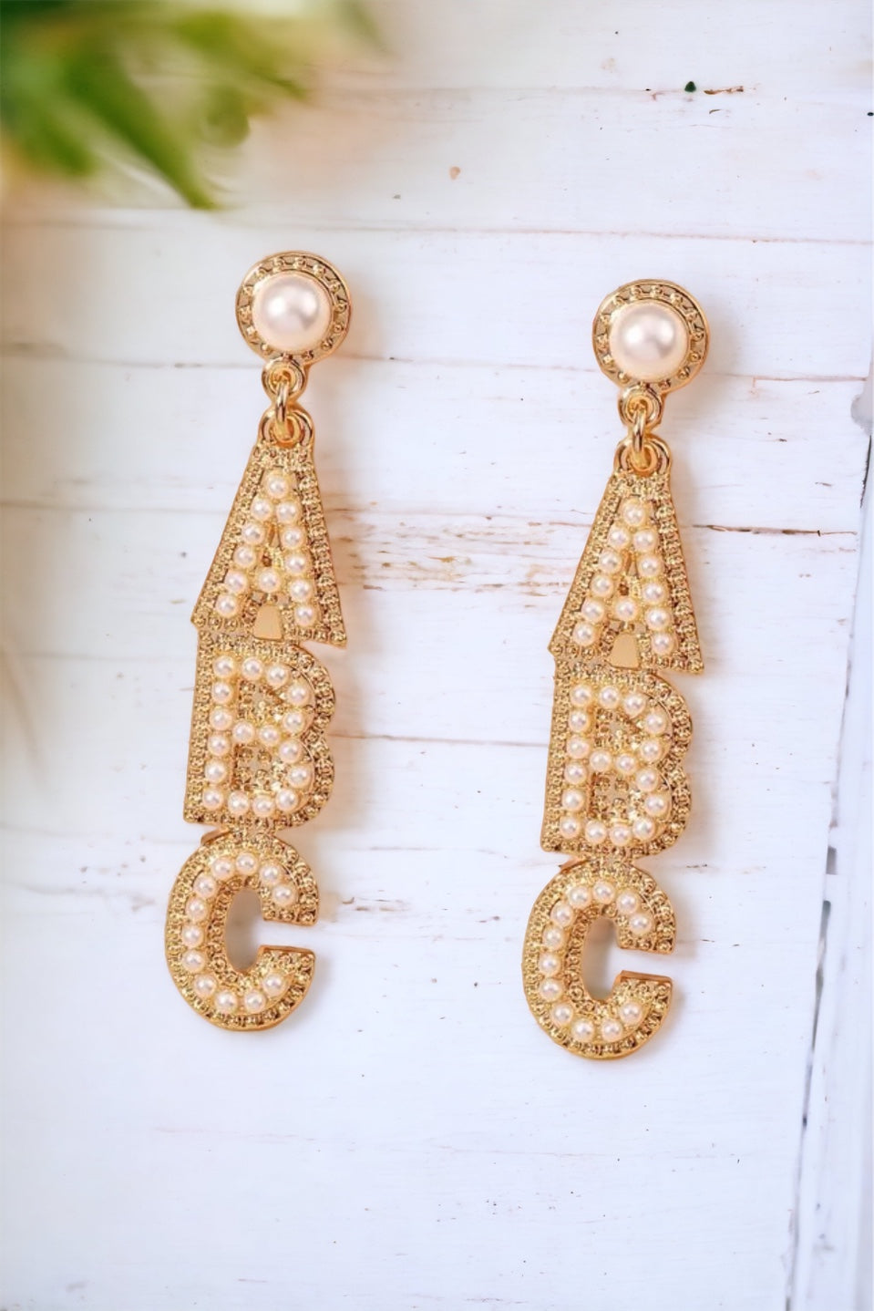 Gold ABC Earrings