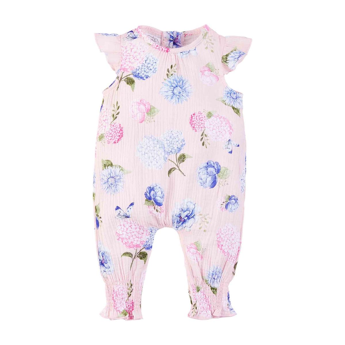 Pink Hydrangeas Baby Romper Set