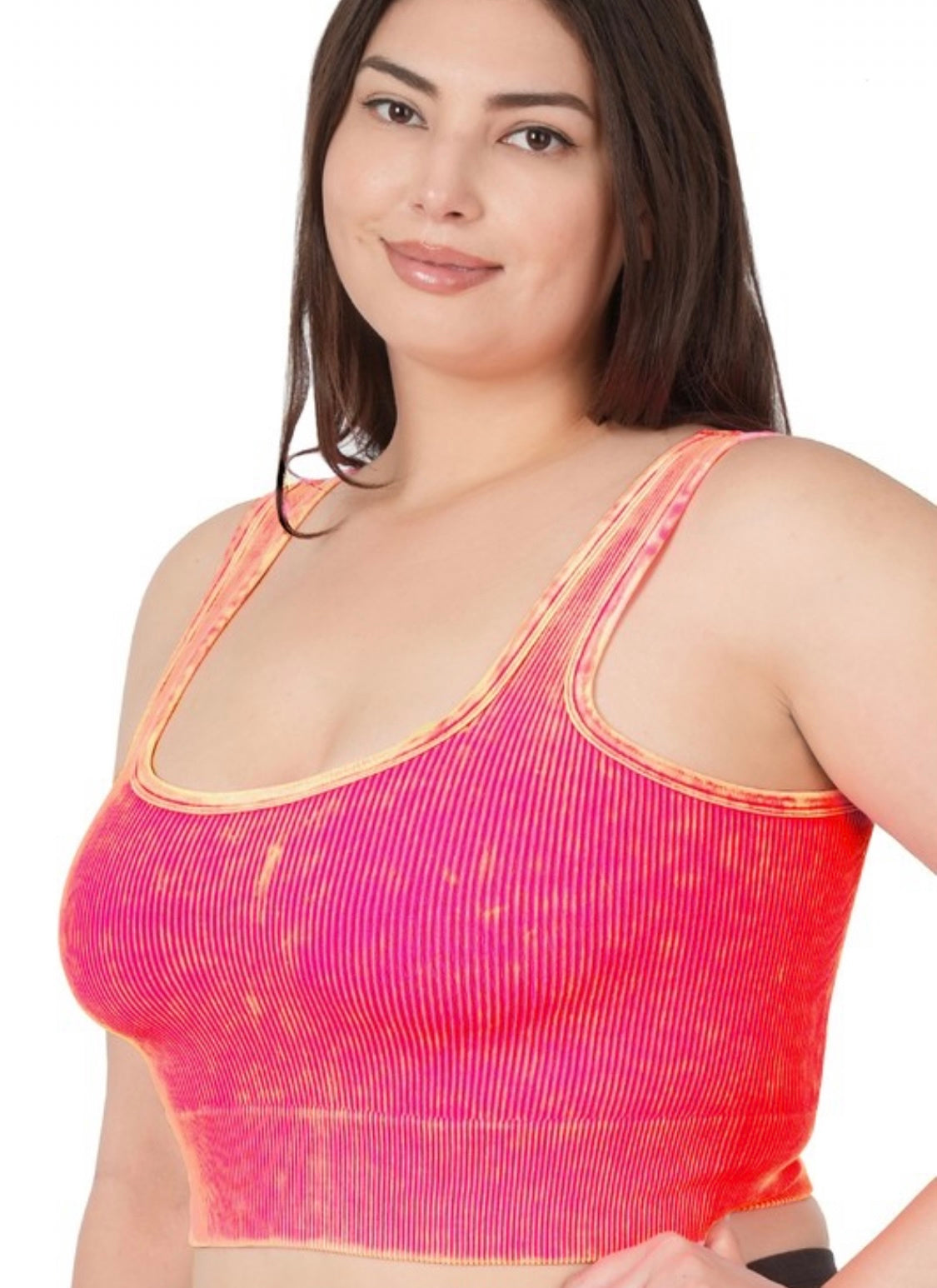 Ribbed Cropped Plus Size Tops
