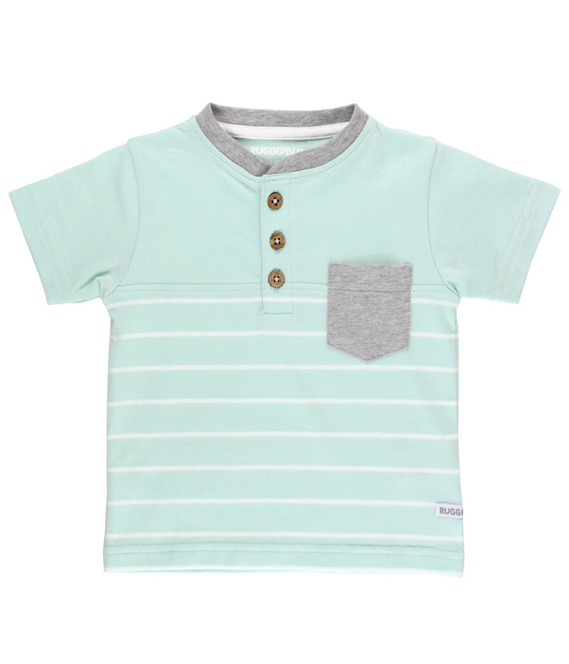 Light Aqua Stripe Pocket Henley