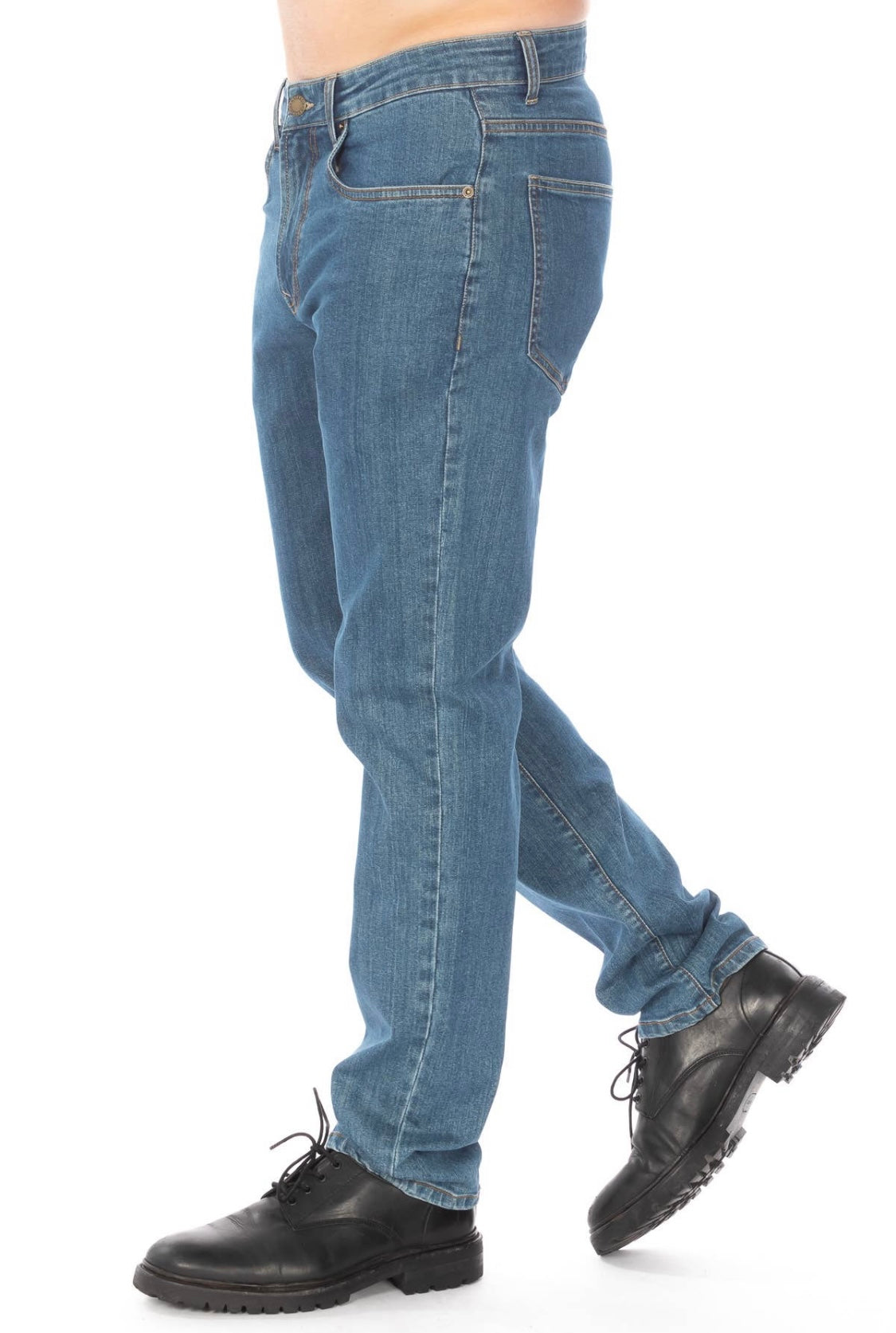 Medium Blue Straight Fit Denim Jeans
