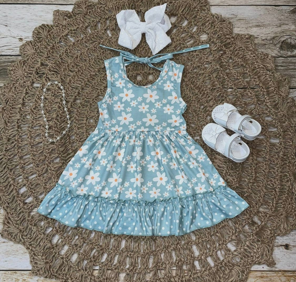 Teal Daisies Dress