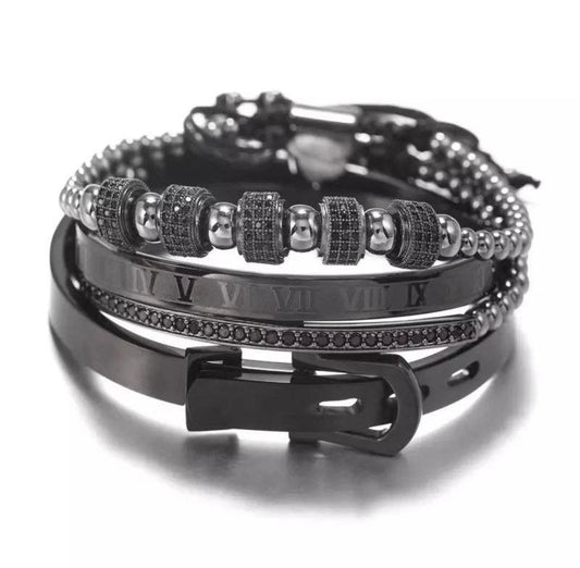 4pcs Stainless Steel Bracelet Set