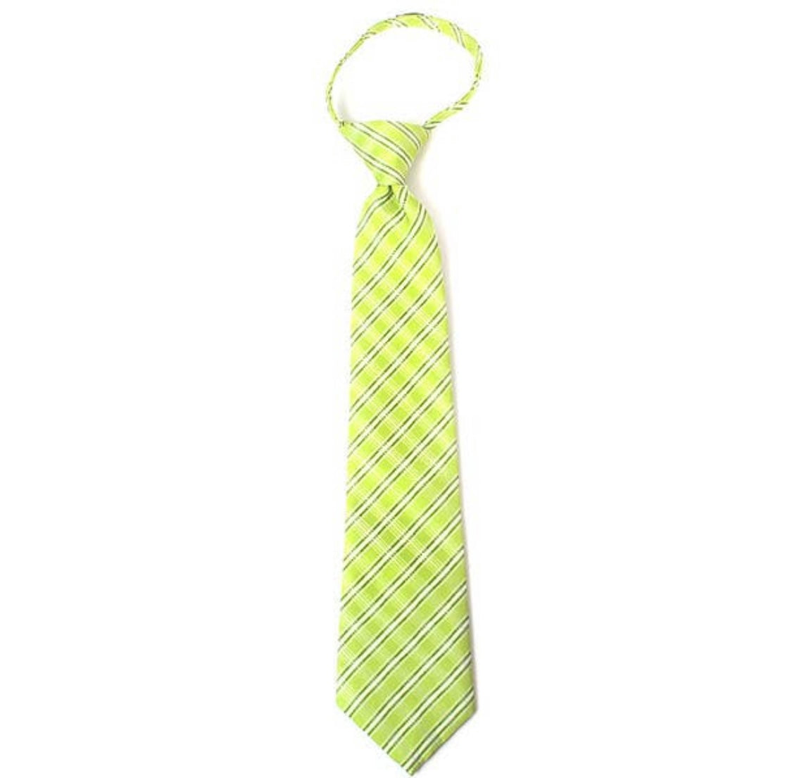 Boys 14” Lime Zipper Tie
