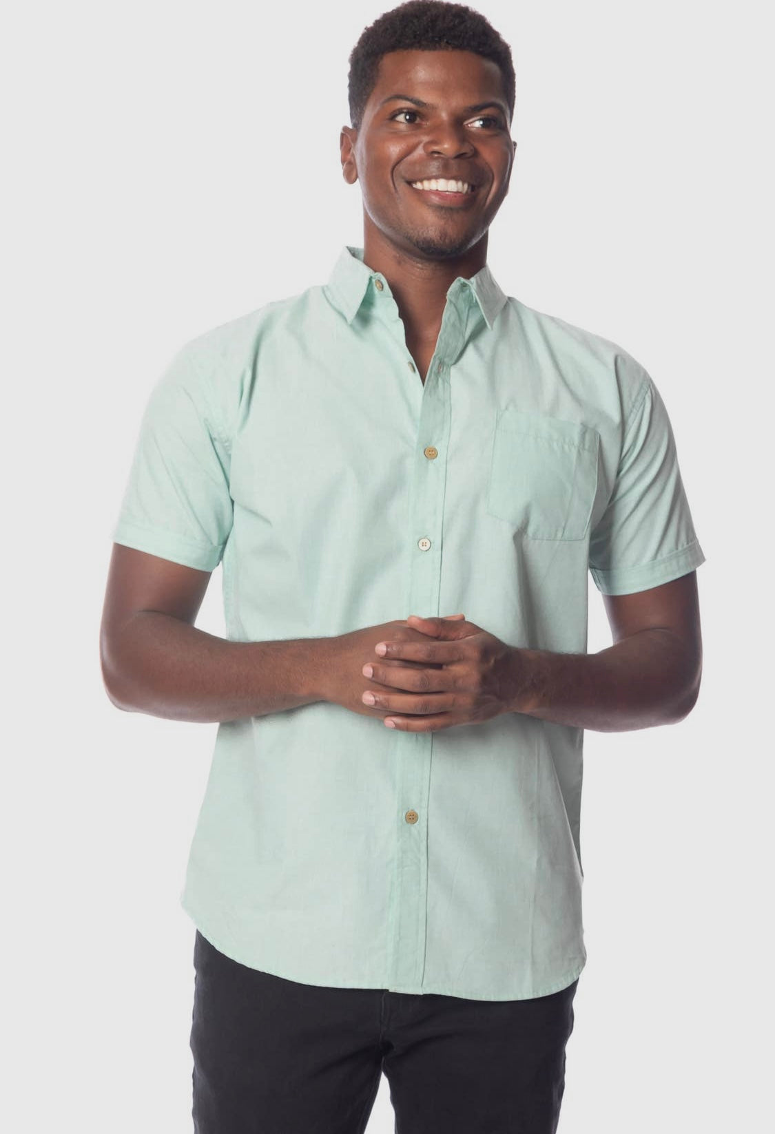 Pastel Green Chambray Button Down