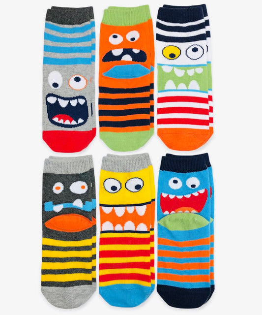 6Pcs Fun Monster Crew Socks