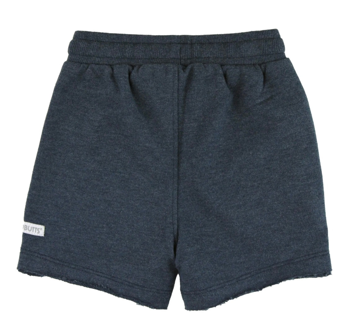 Navy Melange Knit Casual Shorts