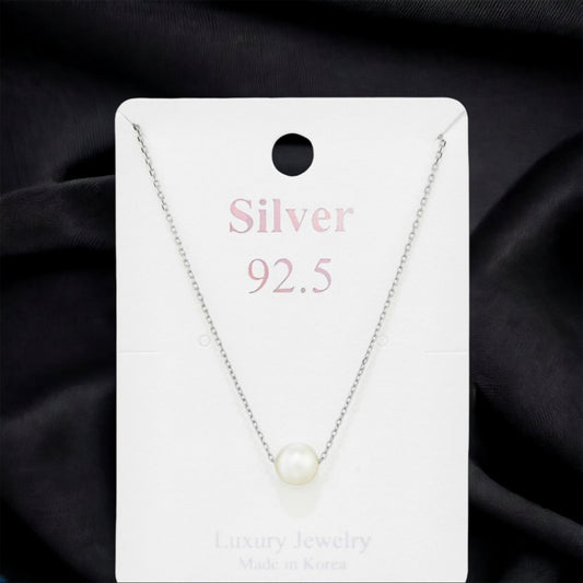 Silver Pearl Dainty Necklace