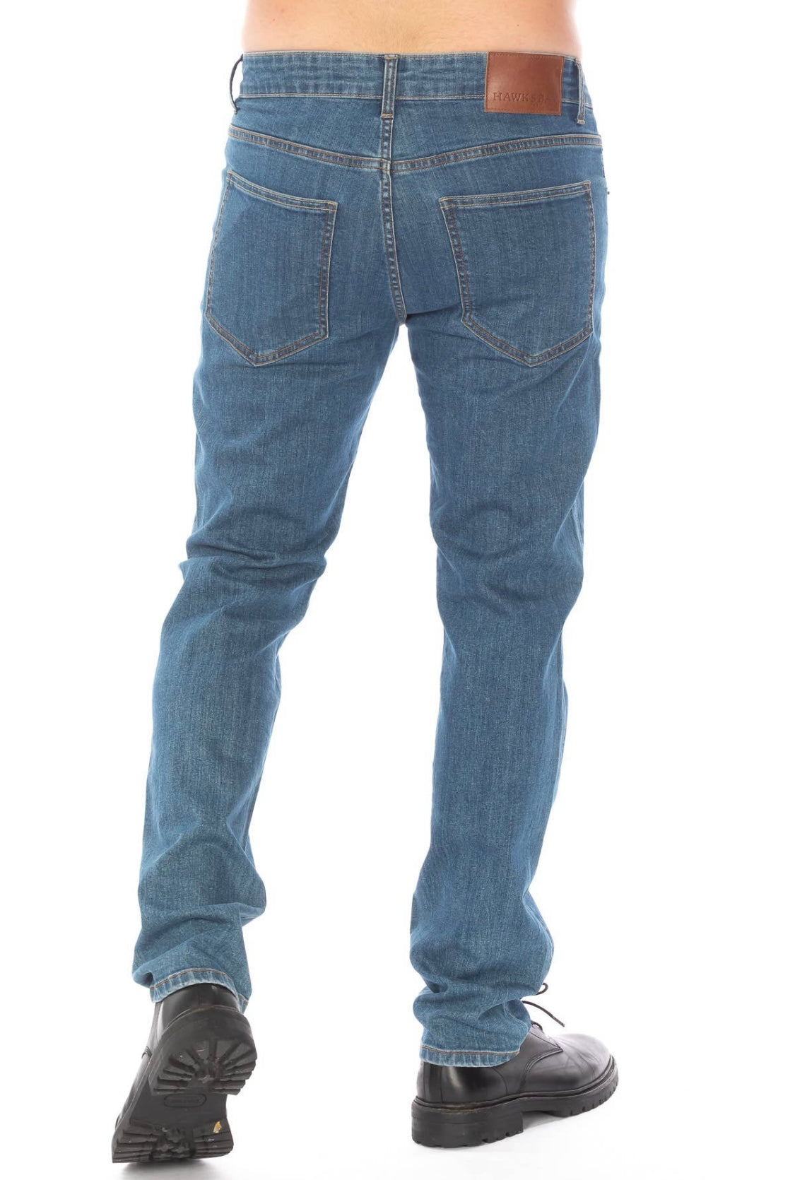 Medium Blue Straight Fit Denim Jeans